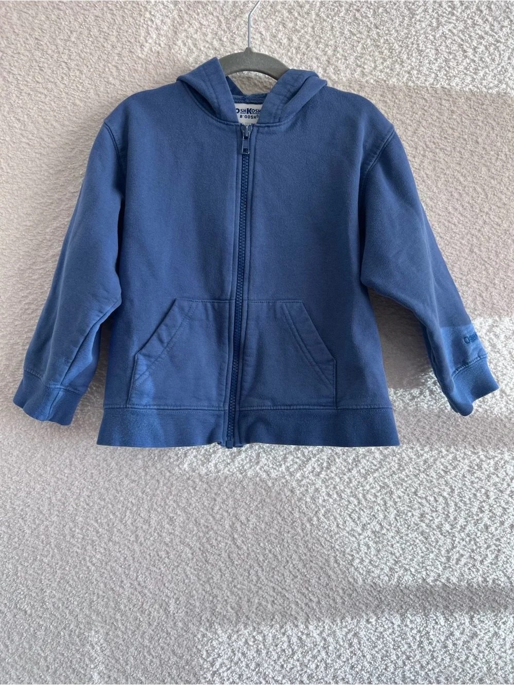 OshKosh Zip Up Vintage Toddler Sweatshirt Blue Hoodie Size‎ 4T